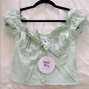 Princess Polly Eloise Crop Top Gingham Mint